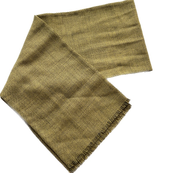 Scotch Mist Scarf Rectangle 100% Wool Yellow Black Zig Zag - Picture 2 of 4